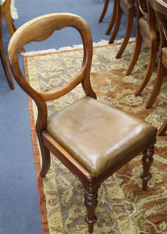 A set of six Victorian mahogany dining chairs, with Trafalgar seats on turned legs